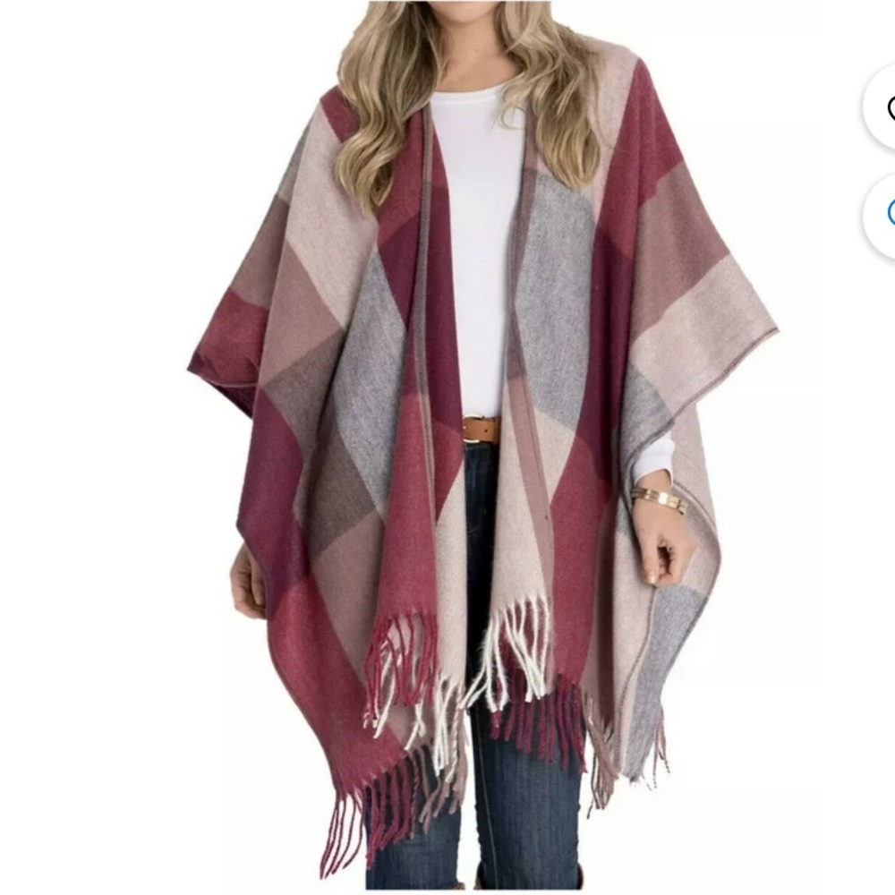 Woolrich Buffalo Check Luxe Cozy Blanket Shawl Wrap. One Size. EUC